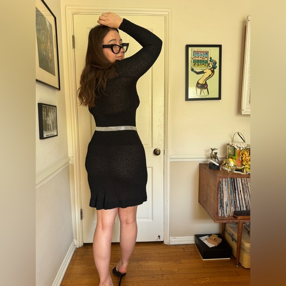 Y2K Silver Rhinestone Belt Sz XL - Picture 2 of 9